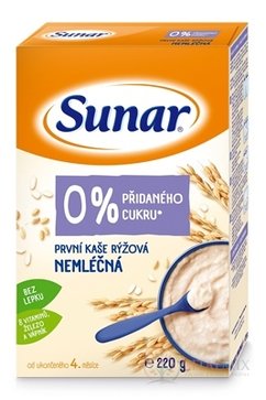 Sunar První KAŠE rýžová NEMLÉČNÁ (od ukonč. 4. měsíce) 1x220 g