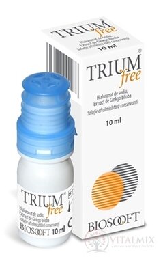TRIUM free oční kapky s obsahem kyseliny hyaluronové a extraktu z jinanu biloby 1x10 ml