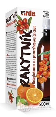 Virde RAKYTNÍK SIRUP s betaglukanem, pomerančová příchuť 1x200 ml