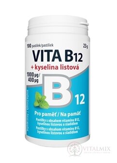 Vitabalans VITA B12 + kyselina listová (1 mg / 400 mcg) pastilky 1x100 ks