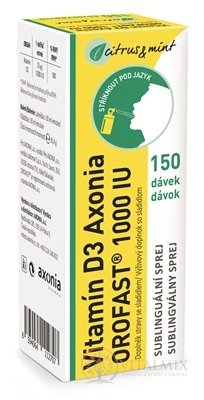 Vitamin D3 Axon OROFAST 1000 IU sublingválních sprej 150 dávek 1x30 ml
